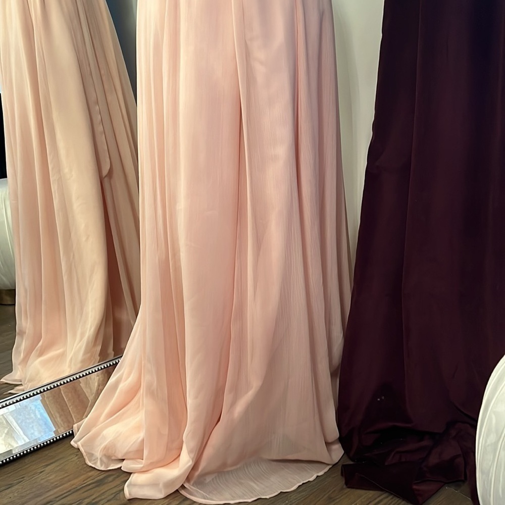 Angelina Faccenda Blush Off The Shoulder Gown Size 14 - Picture 7 of 11